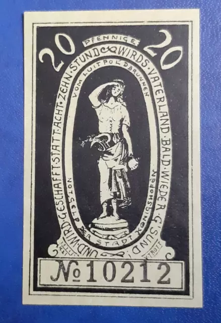 Königshofen Notgeld 20 Pfennig 1921 Emergency Money Germany Banknote (27042)