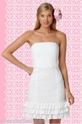 NWT $228 Lilly Pulitzer Franco Resort White Petal Pusher Lace Dress