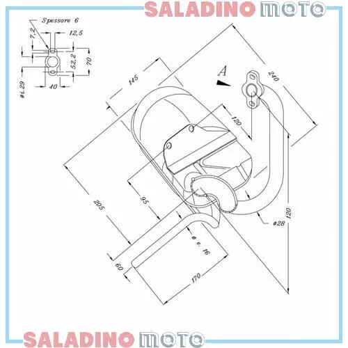 Marmitta Scarico Silenziatore Sito Piaggio Ape Tmp 50 Europa Mix 0244