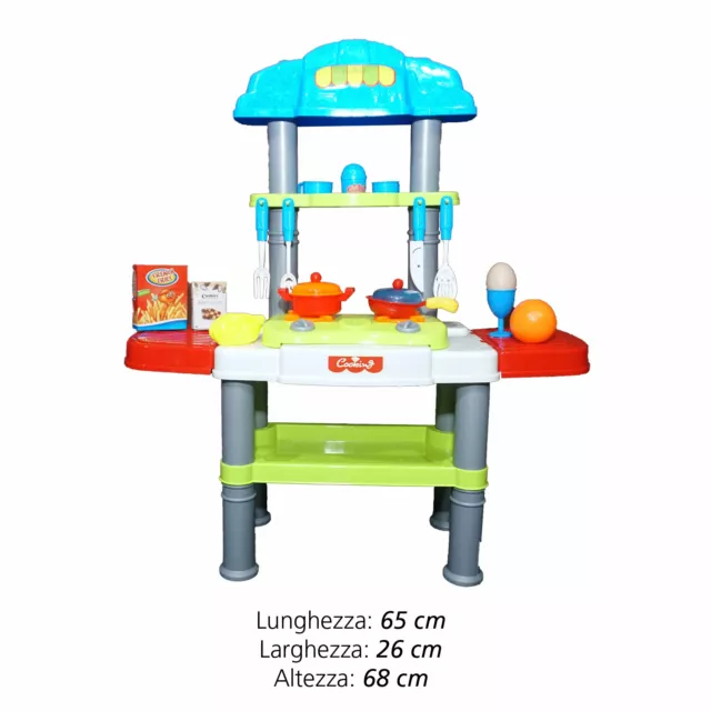 Cucina Giocattolo Per Bambini Con Mensola Sotto Lavello 65 x 26 x 68 Cm