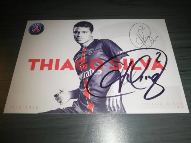 Thiago Silva hand signed Paris Saint germain autograph card