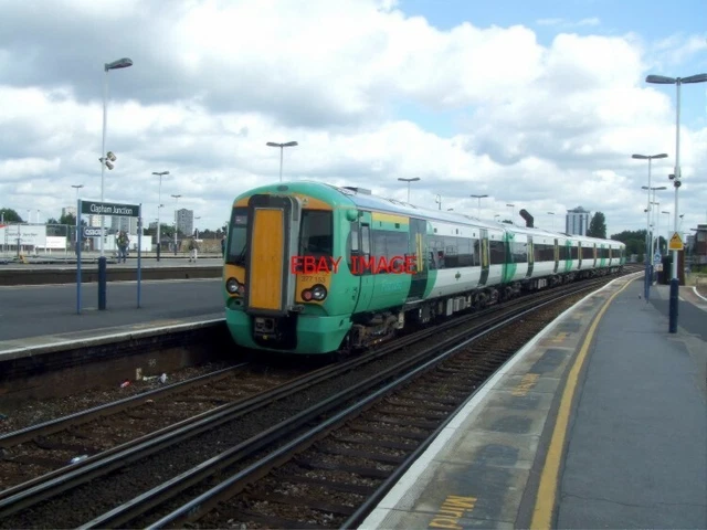 PHOTO CLASS 377 4-Car Emu No 377 153 Approaching Clapham Jct 07/07 £2. ...