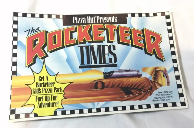 1991 Pizza Hut Disney ROCKETEER TIMES In Store Pamphlet Promo Kids Ad Giveaway