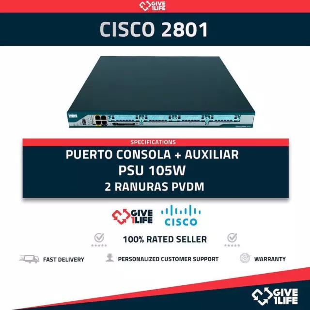 Cisco 2801 Rout Switch 4 Emplacements + 64Mb Compact Flash+128Mb Ram+Psu