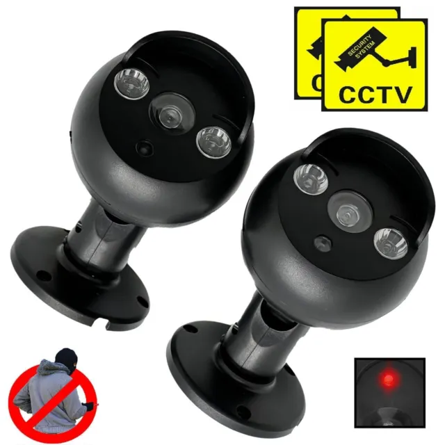 Fake Dummy Cctv Black Security Camera Flashing Led Indoor Outdoor Surveillance