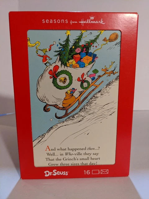 HALLMARK DR. SEUSS The Grinch 16 Boxed Christmas Holiday Greeting Cards ...