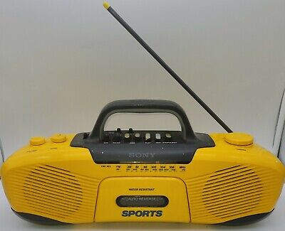 Sony CFS-930 Sports Stereo Cassette-Corder Water Yellow AM/FM Tape Boombox Playe