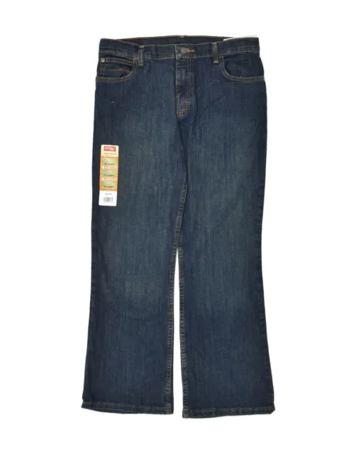 WRANGLER Boys Husky Bootcut Jeans 15-16 Years W26 L27 Navy Blue Cotton AX47
