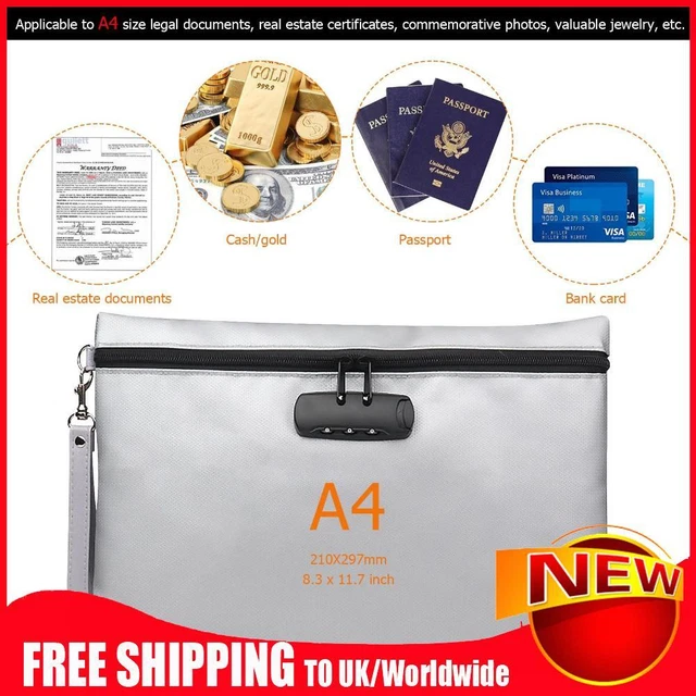 Safe Money Bag with Zipper Closure & Combination Lock, Storage Organizer Pouch