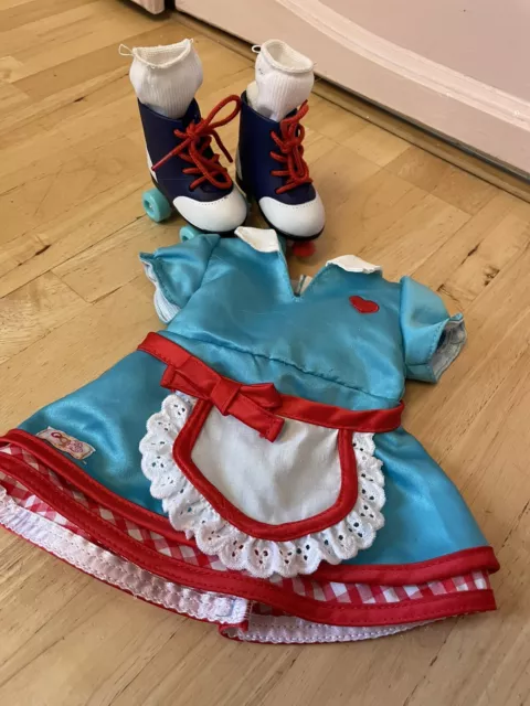 Our generation American diner dress with roller skates and socks