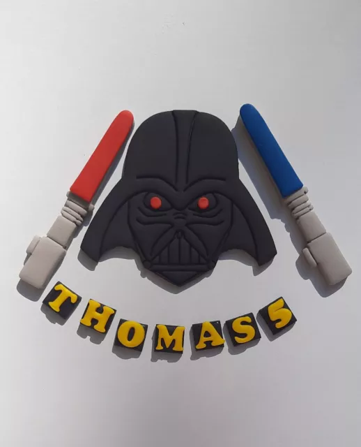 Edible star wars inspired darth vader cake topper birthday decorations fondant