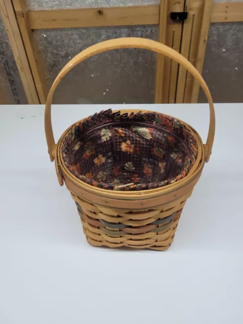 1996 Longaberger Shades of Autumn Maple Leaf Basket Liner Protector Signed