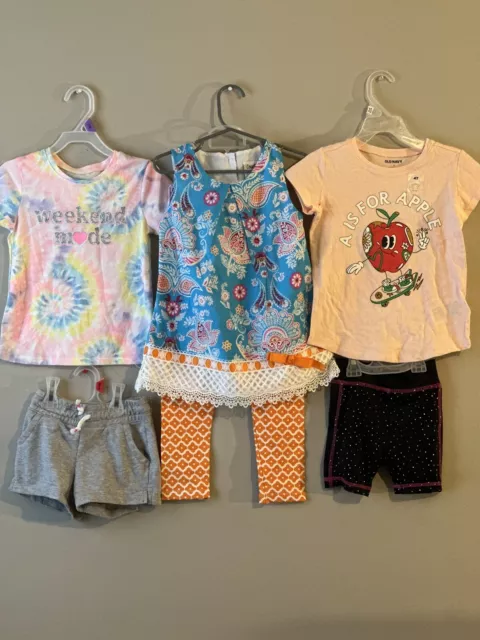 Girls Size 4T Summer Clothing Lot Of Dresses, Shorts, Tops