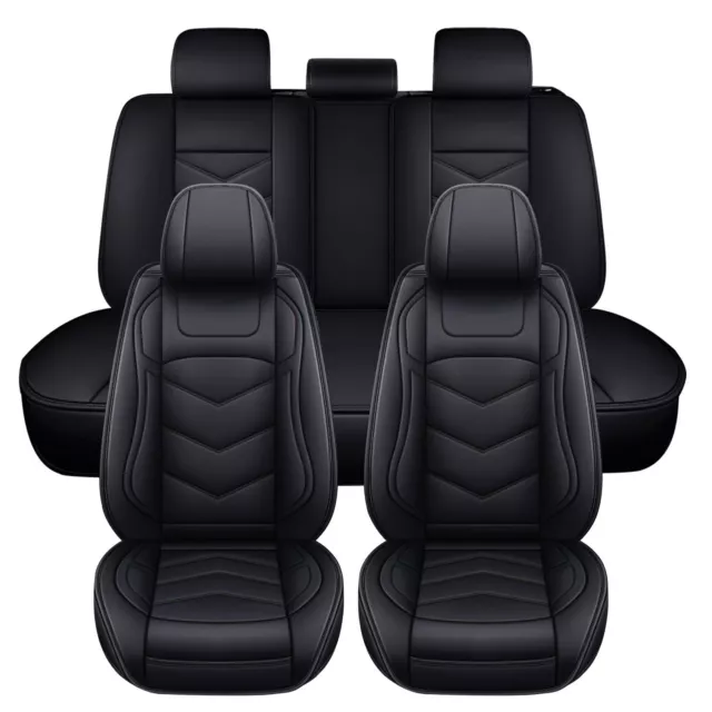 For Honda Quilted Leather Car Seat Covers 5-Seats Front Rear Full Set Protectors