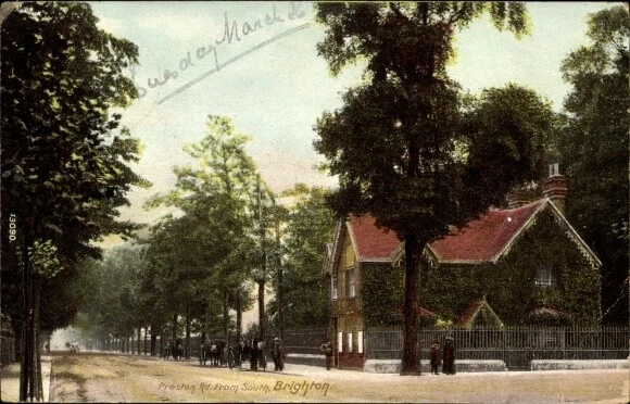 Ak Brighton East Sussex England, Preston Road, Straßenpartie  - 1768668