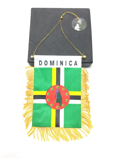 Dominica Mini Banner Flag – 4x6 Inch, Double Sided, Car & Home Window Hanging