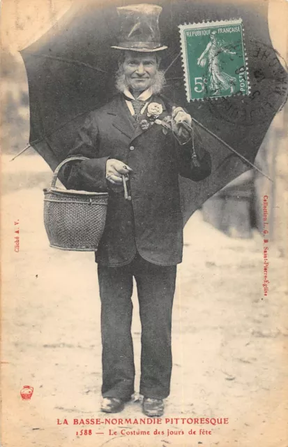 Cpa 14 La Normandie Pittoresque Le Costume Des Jours De Fete
