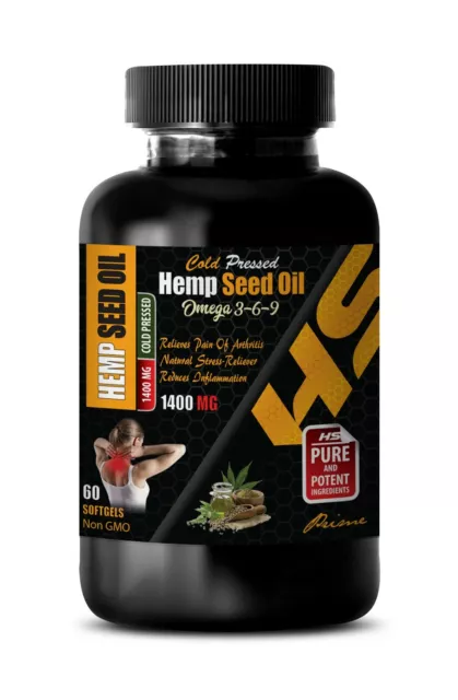 hemp oil - ORGANIC HEMP SEED OIL 1400mg - pms relief - 60 Capsules 1 Bottle