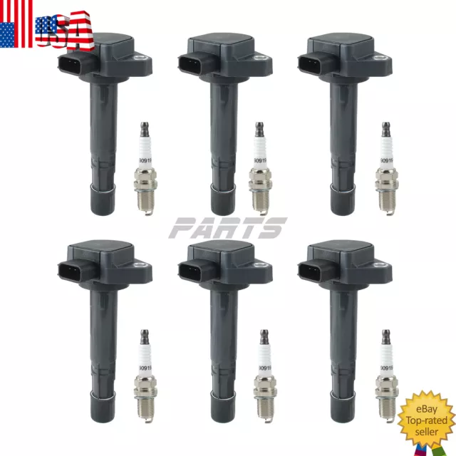 6pcs Ignition Coils & Spark Plugs Kit for 2001-2006 Acura RL MDX 3.5L 3.7L UF400