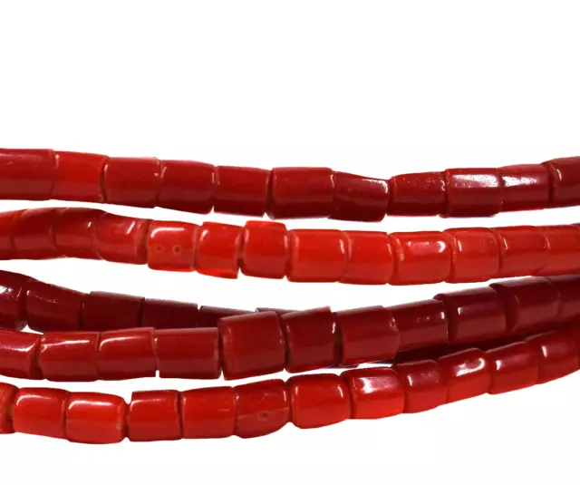 Red Flat Ended Seed Trade Beads