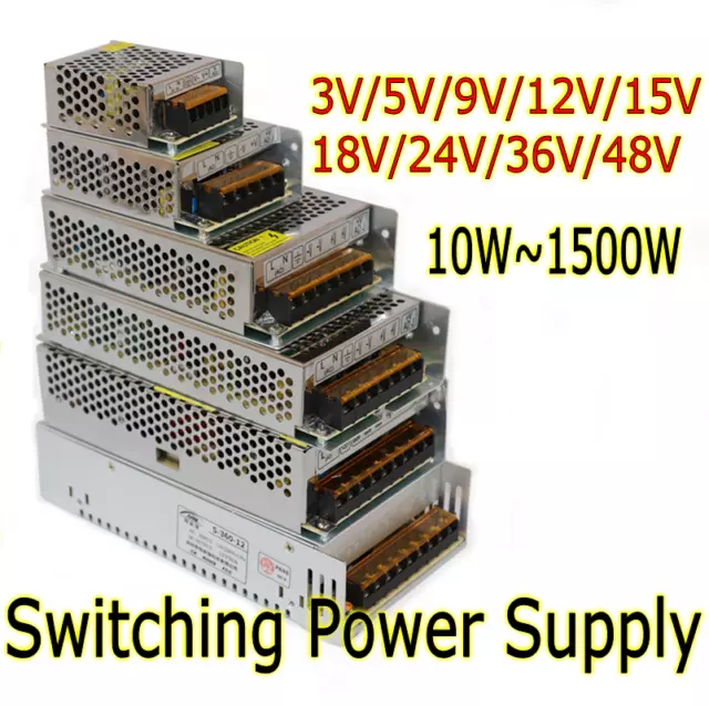 DC Regulated Switching Power Supply PSU 3V 5V 9V 12V 13.8V 15V 18V 24V 36V 48V 2