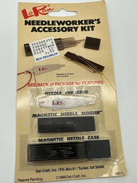Kit de accesorios vintage para trabajadores de agujas LoRan cortador de rosca y estuche nuevo de lote antiguo