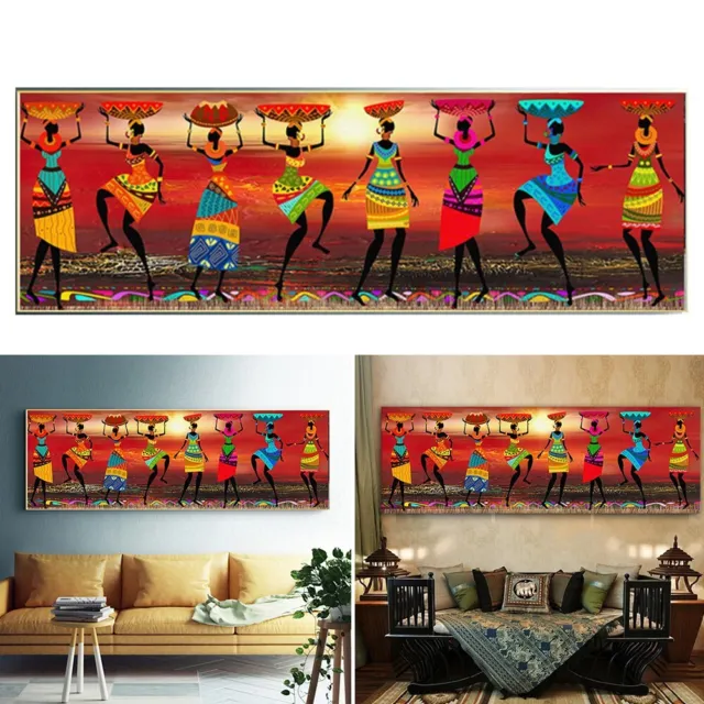 Afrikanische Frauen tanzen Ölgemälde Leinwand Wandkunst für Wohnkultur