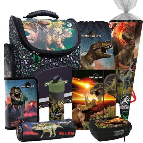 Dinosaurier Dino Ranzen Schulranzen Rucksack Tornister Set mit Schultüte 8 tlg