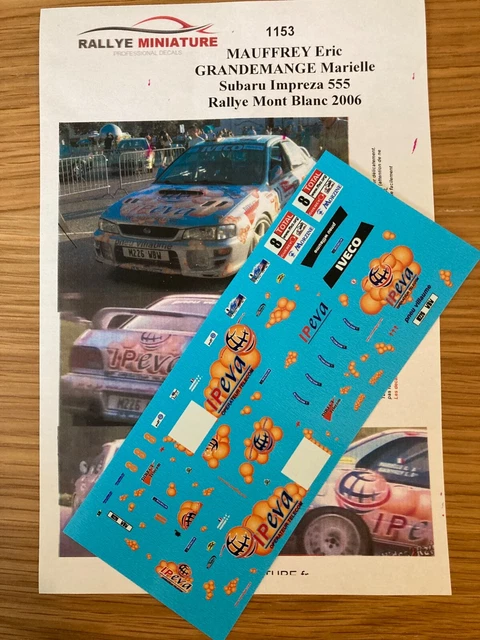 DECALS 1/43 SUBARU Impreza Mauffrey Rallye Mont Blanc 2006 Rally EUR 5 ...