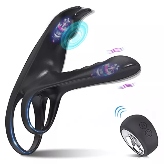 Vibrator-mit-Dual-Motor-Drahtlose-Penis-Ring-Erwachsene-Sex-Spielzeug-Für-Männer