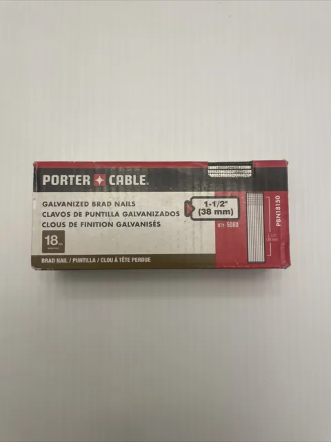 New Porter-Cable 1-1/2" Galvanized Brad Nails 18 GA. PBN18150 - 5000 count