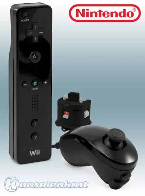 Wii - orig. mote + orig. Motion Plus + orig. Nunchuk Pad #schwarz [Nintendo]