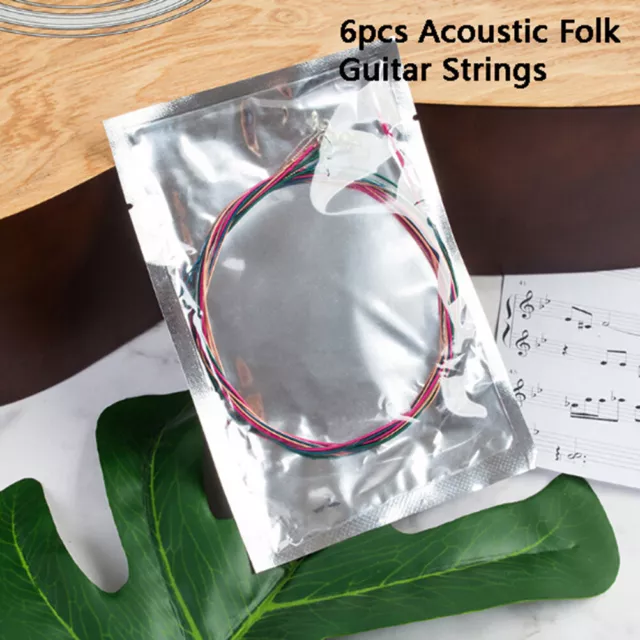 6pcs/set Acoustic Folk Guitar Strings Steel Core Copper Wire Wound Tens JtYXJL