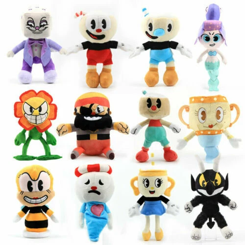 CUPHEAD GAME MUGMAN Mecup And Brocup Dice Cup Head Plush Toy Stuffed ...