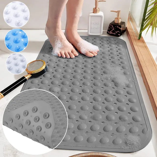 Extra Large Non Slip Bath Mat Bathtub Strong Suction Anti-Mold Rubber Shower Mat