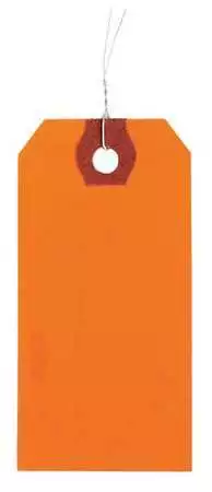 Zoro Select 1Gyy7 3-1/8" X 6-1/4" Orange Paper Wire Tag, Pk1000