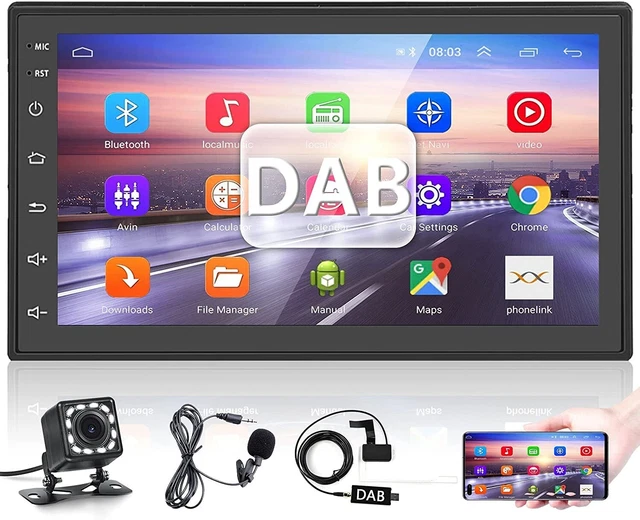 Podofo Autoradio Bluetooth Stereo Auto 2 Din Con Schermo 7 Pollici 1080P Android