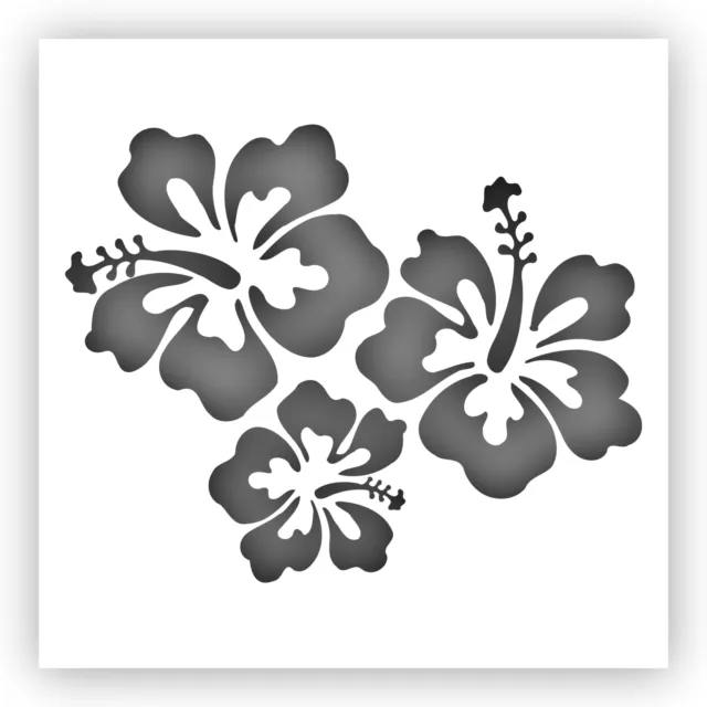 Hibiscus Flowers Hawaii Tropical Stencil - Choose a Size - Laser-Cut Reusable