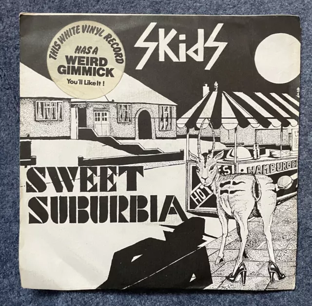 The Skids Sweet Suburbia White Vinyl 45 7" Single 1978 Coloured Vinyl