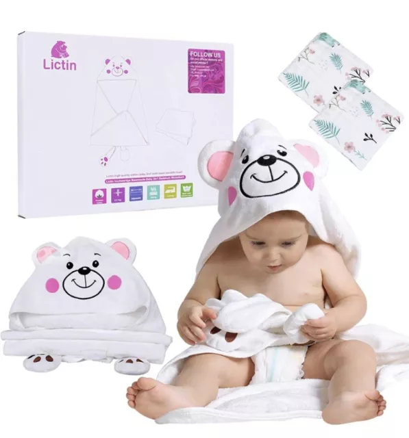 Toallas de baño para bebé con capucha para bebé toalla absorbente de toallas de 12 a 36 meses toalla 2