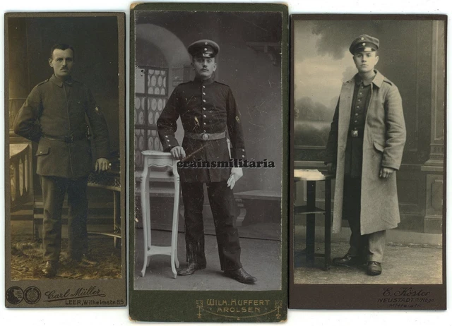 3x Orig. Foto CDV Portrait Soldaten in Leer / Neustadt Rübenberge / Bad Arolsen