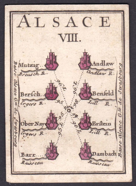 1780 Elsass France Frankreich carte a jouer playing card Spielkarte cards cartes