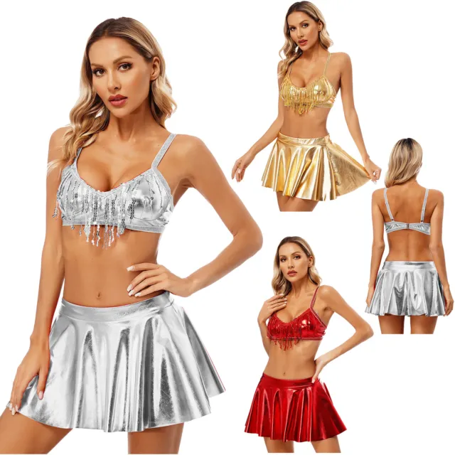 Women Outfit A-Line Bathing Suit Belly Dance Swimsuit Disco Skirt Dancing Rave