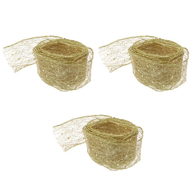 2x Weihnachten Bogen Band Chiffon Bänder Chiffon Bänder Mesh Band Handwerk 10