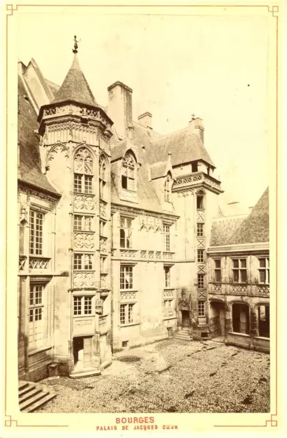 France, Bourges, Palais de Jacques-Coeur  Vintage albumen print. Carte cabinet