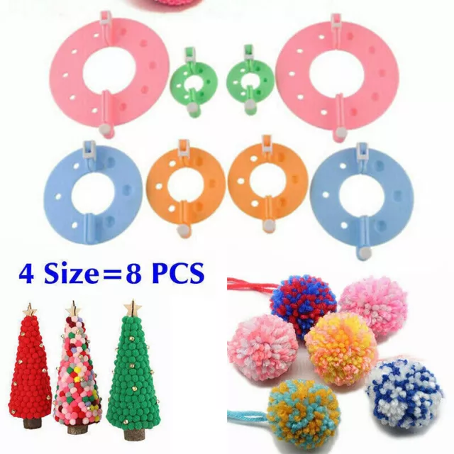 Pom pom Pompom Maker Kit Fluff Plush Ball Weaver Knitting Needle DIY Tool Bobble