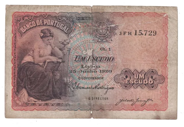 Portugal - 25.6.1920 1 Escudo Banknote (P-113a)