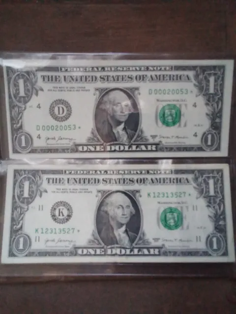 $1 Dollar Low Serial 5 of a kind 0's Star Note Fancy Serial Number  Plus bonus