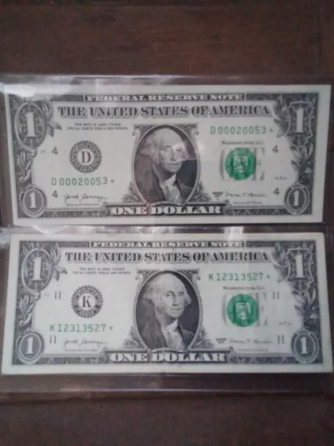 $1 Dollar Low Serial 5 of a kind 0's Star Note Fancy Serial Number  Plus bonus