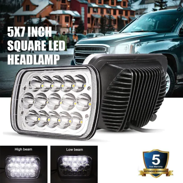 Pair 5x7" 7x6" LED Headlights Hi-Lo Beam For Ford F-250 F-350 F-450 F-150 Truck